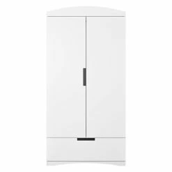Armoire Avec Penderie Et étagères Finition Blanc Mat L90 Cm ANTONIN