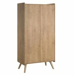 Armoire Scandinave Avec Penderie Et étagères Finition Bois Chêne L101 Cm MOA