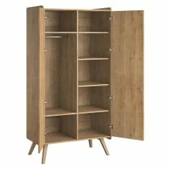 Canapé Soldes -Canapé Soldes armoire scandinave avec penderie et etageres finition bois chene l101 cm moa 52566 6278ee0446a80 1200 675