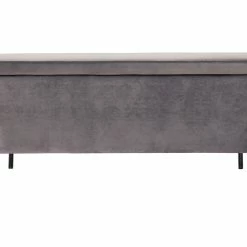 Banc Coffre En Tissu Velours Gris Foncé L120 Cm ADONIS