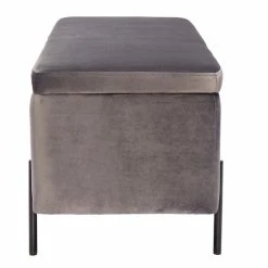 Banc Coffre En Tissu Velours Gris Foncé L120 Cm ADONIS -Canapé Soldes banc coffre en tissu velours gris fonce l120 cm adonis 49053 6082893271677 1200 675