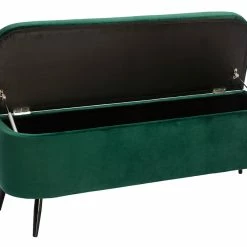 Canapé Soldes -Canapé Soldes banc coffre en tissu velours vert l120 cm aton 49054 6082d2eabfd61 1200 675