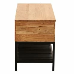 Banc D'entrée Industriel Avec Coffre De Rangement Bois Massif Et Métal Noir L100 Cm SORG -Canapé Soldes banc dentree industriel avec coffre de rangement bois massif et metal noir l100 cm sorg 50546 6287557cbf960 1200 675