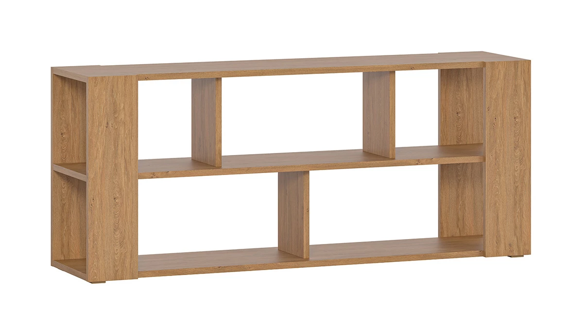 Bibliothèque Basse Design Finition Chêne L168 Cm MUSSO 4 Bibliothèque Basse Design Finition Chêne L168 Cm MUSSO – Image 2