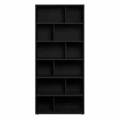 Bibliothèque Design Bois Noir L92 EPURE
