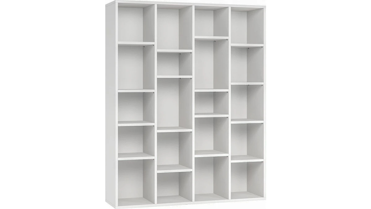 Bibliothèque Design En Bois Blanc L149 Cm RYTHM 3 Bibliothèque Design En Bois Blanc L149 Cm RYTHM