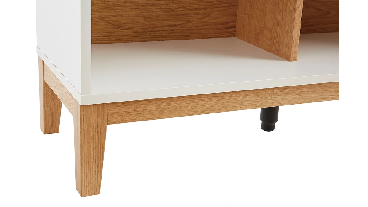 Bibliothèque Design En Bois Clair Chêne Et Blanc L90 Cm ABEL 9 Bibliothèque Design En Bois Clair Chêne Et Blanc L90 Cm ABEL – Image 7