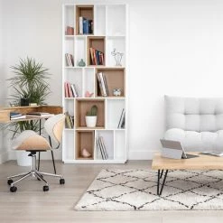 Bibliothèque Modulable Blanche Et Finition Bois Chêne L85 Cm JAZZ 17 Bibliothèque Modulable Blanche Et Finition Bois Chêne L85 Cm JAZZ -Canapé Soldes bibliotheque modulable blanche et finition bois chene l85 cm jazz 44470 60d5cd6363ae6 1200 675