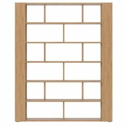 Bibliothèque Ouverte Séparateur Design Finition Bois Chêne L168 Cm MUSSO