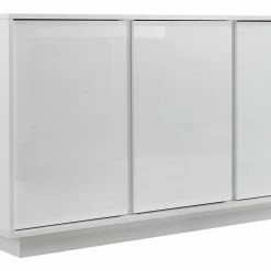 Buffet Design Blanc Laqué Brillant 3 Portes L138 Cm COMO