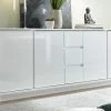 Buffet Design Blanc Laqué Brillant 4 Portes 3 Tiroirs L210 Cm COMO -Canapé Soldes buffet design blanc laque brillant 4 portes 3 tiroirs l210 cm como 51759 6257f2133729a 1200 675
