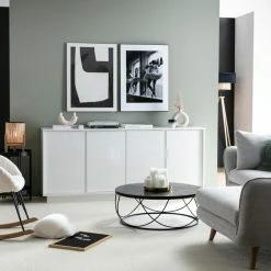 Buffet Design Blanc Laqué Brillant 4 Portes L180 Cm COMO -Canapé Soldes buffet design blanc laque brillant 4 portes l180 cm como 48586 615b21a0eed68 1200 675