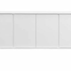 Buffet Design Blanc Laqué Et Métal Blanc 4 Portes L180 Cm MIKY
