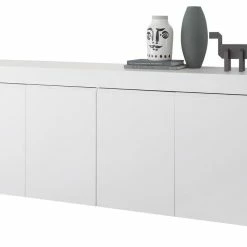Buffet Design Blanc Mat 4 Portes L210 Cm TINO