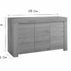 Buffet Design Bois Chêne 3 Portes L138 Cm TINO -Canapé Soldes buffet design bois chene 3 portes l138 cm tino 48034 5ee0fd9f6e208 1200 675
