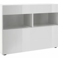 Buffet Design Finition Blanc Laqué Brillant L110 Cm POLO