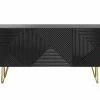 Buffet Design Noir Et Doré 3 Portes L160 Cm OZEN