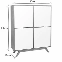 Buffet Haut Scandinave Bois Et Blanc L110 Cm HELIA -Canapé Soldes buffet haut scandinave bois et blanc l110 cm helia 22187 5e970cea3715e 1200 675