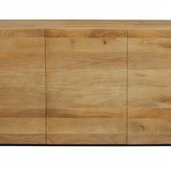 Buffet Industriel En Bois Manguier Massif Et Métal Noir 3 Portes L145 Cm YPSTER