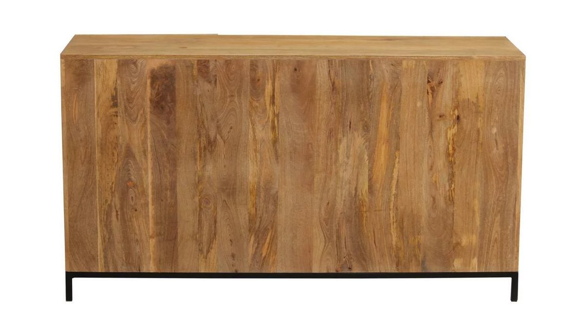 Buffet Industriel En Bois Manguier Massif Et Métal Noir 3 Portes L145 Cm YPSTER 5 Buffet Industriel En Bois Manguier Massif Et Métal Noir 3 Portes L145 Cm YPSTER – Image 3