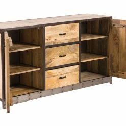 Buffet Industriel En Manguier Massif Et Métal Noir L160 Cm INDUSTRIA -Canapé Soldes buffet industriel en manguier massif et metal noir l160 cm industria 32751 5bb76403bdd94 1200 675