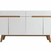 Buffet Scandinave Blanc Brillant Et Finition Bois L180cm MELKA -Canapé Soldes buffet scandinave blanc brillant et finition bois l180cm melka 32040 5bb763da0007c 1200 675