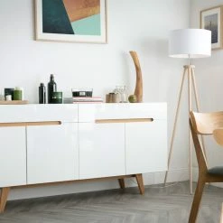 Buffet Scandinave Blanc Brillant Et Finition Bois L180cm MELKA -Canapé Soldes buffet scandinave blanc brillant et finition bois l180cm melka 32040 5dd2bfa83e0d7 1200 675