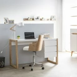 Buffet Scandinave Blanc Et Bois 2 Portes 2 Tiroirs L80cm MELKA -Canapé Soldes buffet scandinave blanc et bois 2 portes 2 tiroirs l80cm melka 32038 5c1a187eeaac2 1200 675