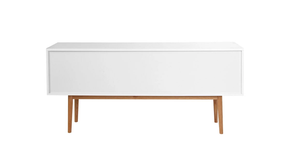 Buffet Scandinave Blanc Et Bois 2 Portes L160 Cm GILDA 5 Buffet Scandinave Blanc Et Bois 2 Portes L160 Cm GILDA – Image 3