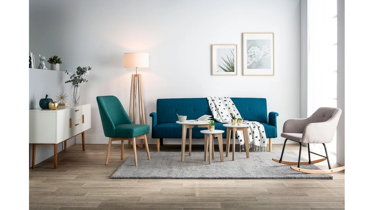 Buffet Scandinave Blanc Et Bois 2 Portes L160 Cm GILDA 6 Buffet Scandinave Blanc Et Bois 2 Portes L160 Cm GILDA – Image 4