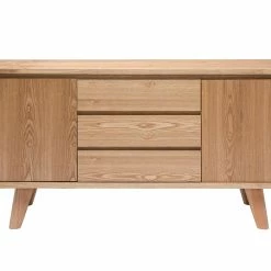 Buffet Scandinave En Bois Clair 2 Portes 3 Tiroirs L160 Cm FIFTIES