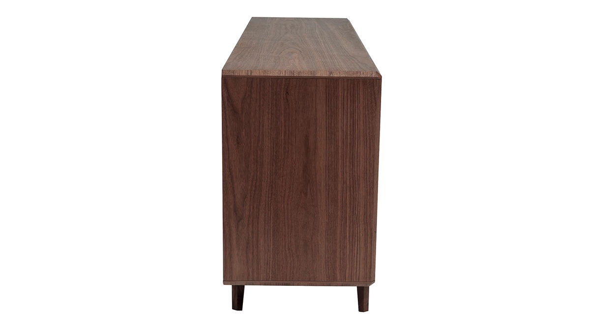 Buffet Vintage En Bois Foncé Noyer 4 Portes L160 Cm SUVA – Image 3