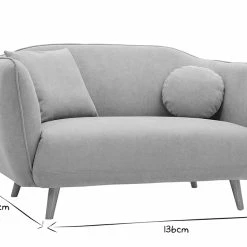 Canapé 2 Places En Tissu Effet Velours Gris Clair Et Bois Clair FOLK -Canapé Soldes canape 2 places en tissu effet velours gris clair et bois clair folk 48889 610005c4e9782 1200 675