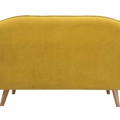 Canapé 2 Places En Tissu Effet Velours Jaune Moutarde Et Bois Clair FOLK -Canapé Soldes canape 2 places en tissu effet velours jaune moutarde et bois clair folk 48890 63ff3e6c12c98 1200 675