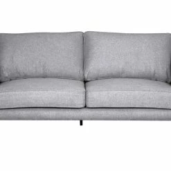 Canapé 4 Places En Tissu Gris Et Métal Noir OSMANN