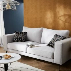 Canapé 4 Places En Tissu Gris Et Métal Noir OSMANN -Canapé Soldes canape 4 places en tissu gris et metal noir osmann 53908 6400c8412016c 1200 675