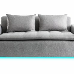 Canapé Connecté 3 Places En Tissu Gris Clair