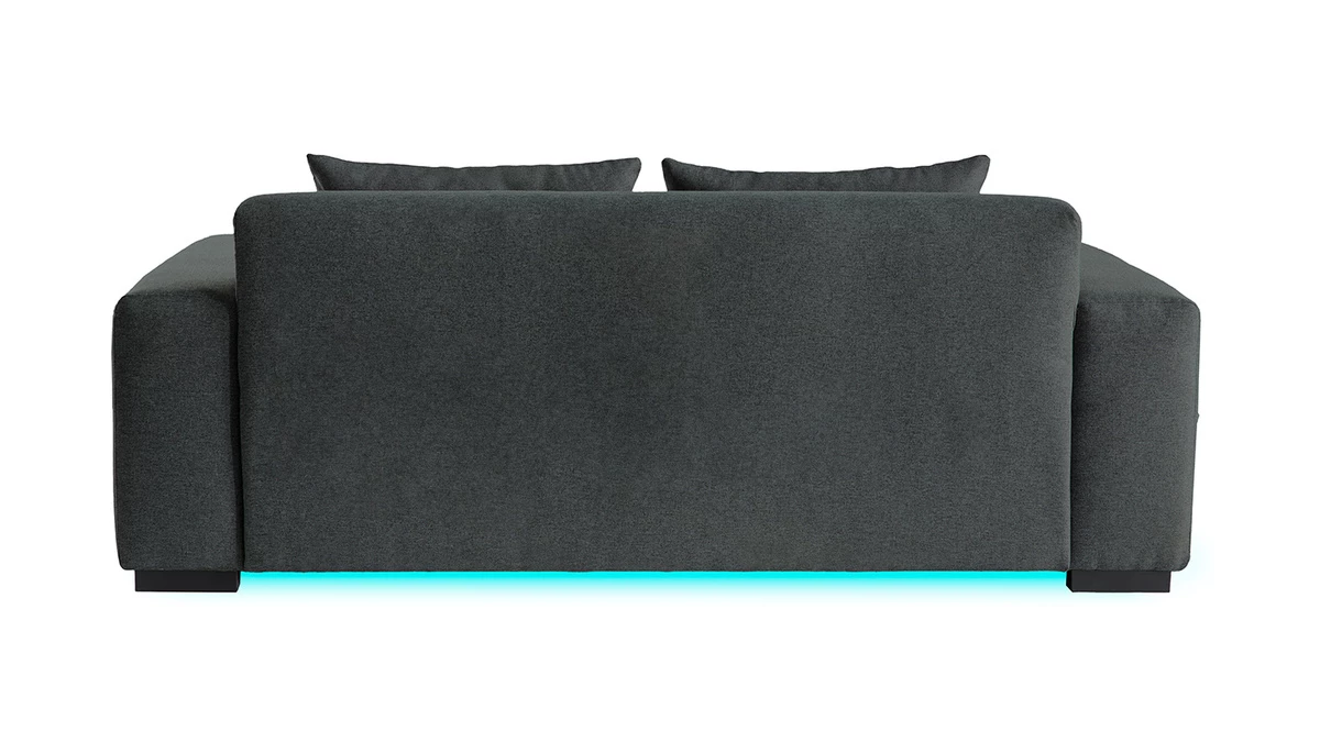 Canapé Connecté 3 Places En Tissu Gris Foncé 5 Canapé Connecté 3 Places En Tissu Gris Foncé – Image 3