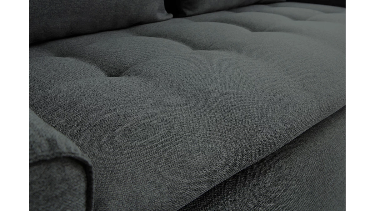 Canapé Connecté 3 Places En Tissu Gris Foncé 6 Canapé Connecté 3 Places En Tissu Gris Foncé – Image 4