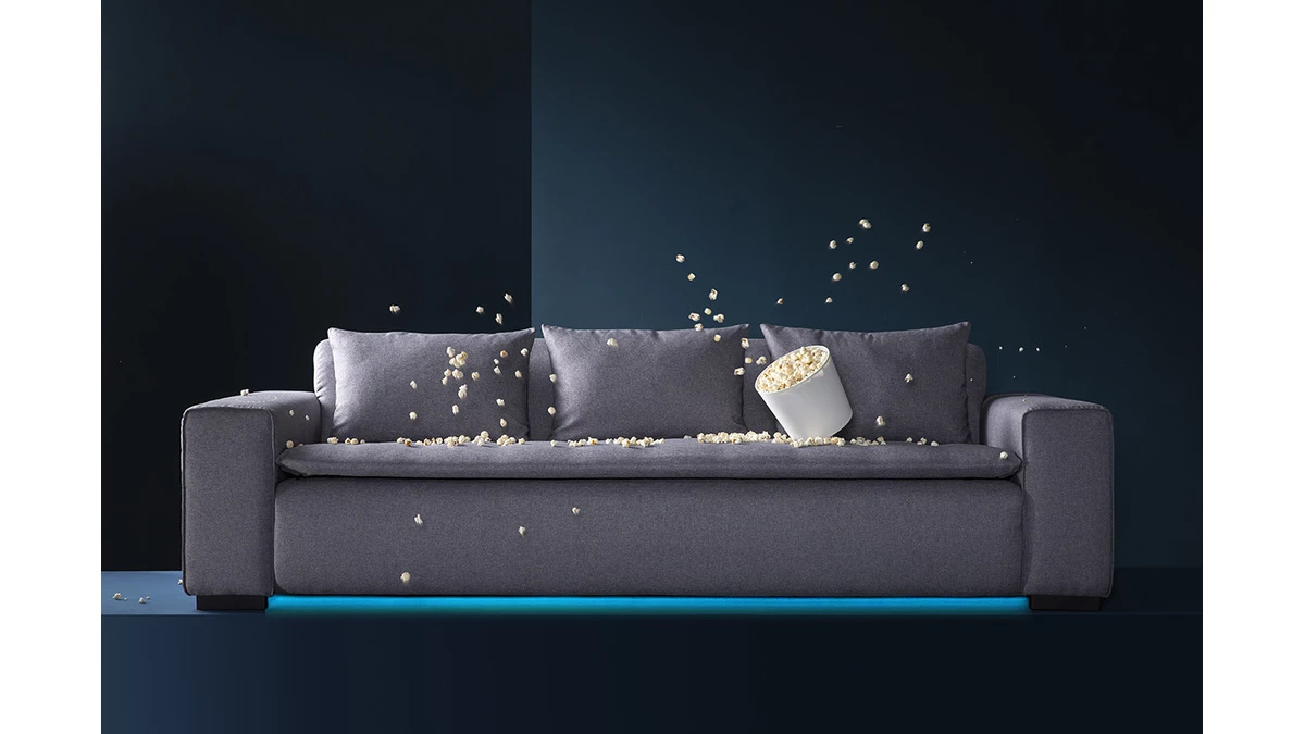 Canapé Connecté 3 Places En Tissu Gris Foncé 8 Canapé Connecté 3 Places En Tissu Gris Foncé – Image 6