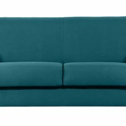 Canapé Convertible 2-3 Places En Tissu Bleu Canard Matelas L120 Cm 12 Cm GRAHAM