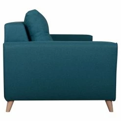 Canapé Convertible 3 Places En Tissu Bleu Canard Et Bois Clair Avec Matelas 9 Cm BEAUBOURG -Canapé Soldes canape convertible 3 places en tissu bleu canard et bois clair avec matelas 9 cm beaubourg 51319 61b3569be0b1b 1200 675