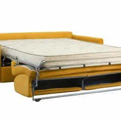 Canapé Convertible 3 Places En Tissu Effet Velours Jaune Moutarde Et Bois Clair Avec Matelas 12 Cm SKANDY -Canapé Soldes canape convertible 3 places en tissu effet velours jaune moutarde et bois clair avec matelas 12 cm skandy 51768 62349e9aa0c23 1200 675