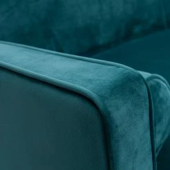 Canapé Convertible 3 Places En Tissu Velours Bleu Pétrole Et Bois Clair MOORE -Canapé Soldes canape convertible 3 places en tissu velours bleu petrole et bois clair moore 50177 62bac731b681c 1200 675