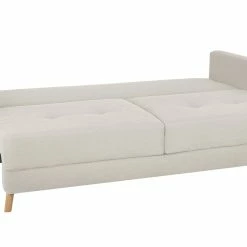 Canapé Convertible Avec Coffre 3 Places En Tissu Beige Et Bois Clair MIRA -Canapé Soldes canape convertible avec coffre 3 places en tissu beige et bois clair mira 51999 620544319afb8 1200 675