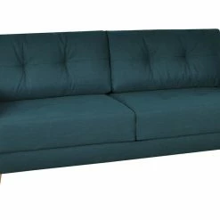 Canapé Convertible Avec Coffre 3 Places En Tissu Bleu Paon Et Bois Clair MIRA -Canapé Soldes canape convertible avec coffre 3 places en tissu bleu paon et bois clair mira 50013 607464cc27e2d 1200 675