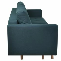 Canapé Convertible Avec Coffre 3 Places En Tissu Bleu Paon Et Bois Clair MIRA -Canapé Soldes canape convertible avec coffre 3 places en tissu bleu paon et bois clair mira 50013 607464cd8e0b0 1200 675