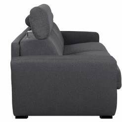 Canapé Convertible Avec Têtières Ajustables 3 Places En Tissu Effet Velours Gris Anthracite Avec Matelas 12 Cm NORO -Canapé Soldes canape convertible avec tetieres ajustables 3 places en tissu effet velours gris anthracite avec matelas 12 cm noro 48338 5ee8cea1d0ac1 1200 675