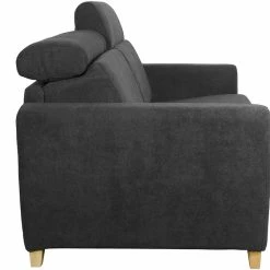 Canapé Convertible Avec Têtières Ajustables 3 Places En Tissu Effet Velours Gris Anthracite Et Bois Clair Avec Matelas 13 Cm GOYA -Canapé Soldes canape convertible avec tetieres ajustables 3 places en tissu effet velours gris anthracite et bois clair avec matelas 13 cm goya 49553 6052432050dd8 1200 675