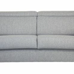 Canapé Convertible Avec Têtières Ajustables 3 Places En Tissu Gris Clair Avec Matelas 18 Cm NORO